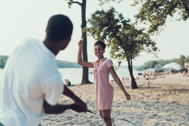 Young People is Playing Tennis