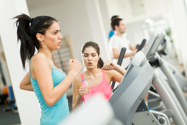 Young people training in the gym