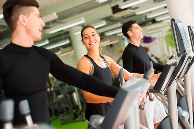 Young people training in the gym