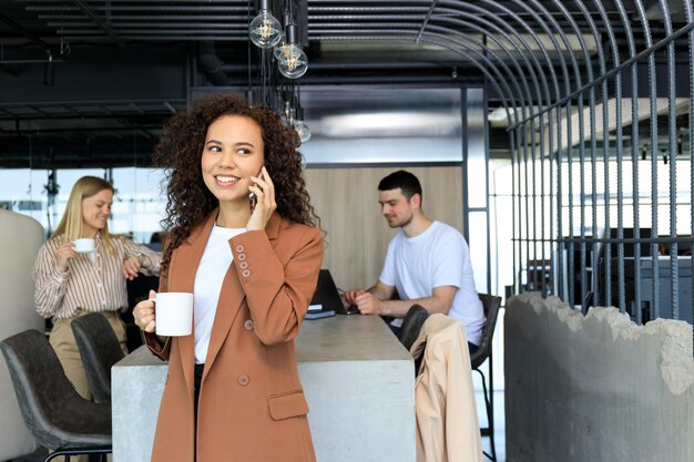 Young people working in office coworking and office concept