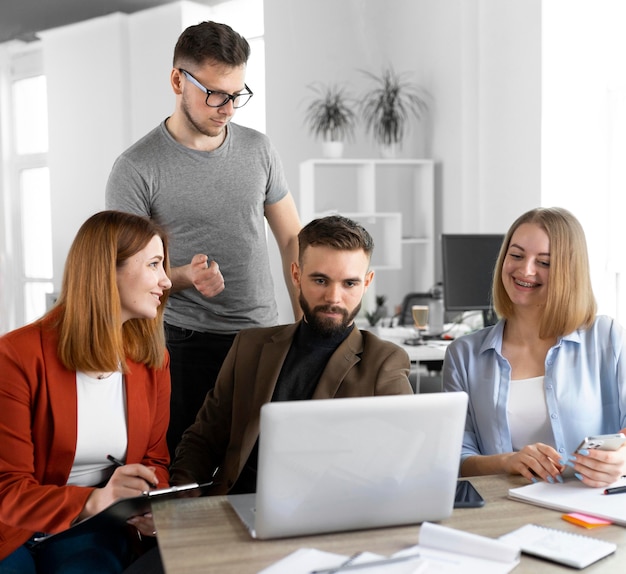 Young people working at the office