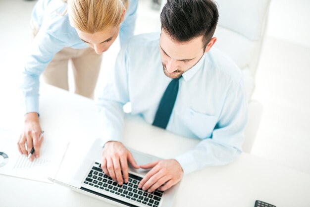 Young people working in the office