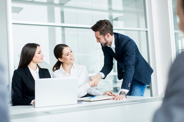 Young people working in the office