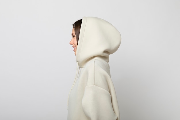 Photo young person wearing hoodie mockup