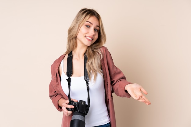 Young photographer girl