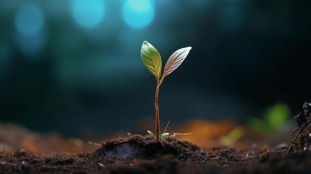 若い植物を育てる芸術的なスタイル