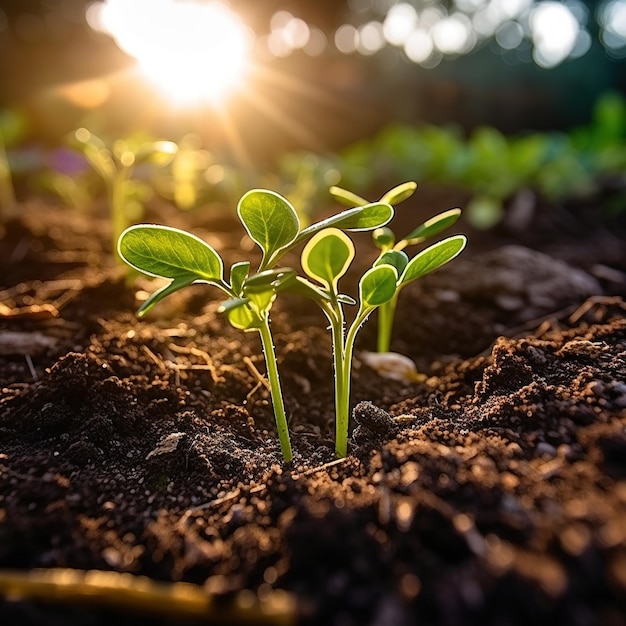 young plant growing from soil