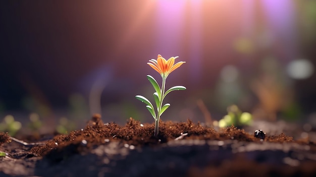 Young Plant Growing on Ground