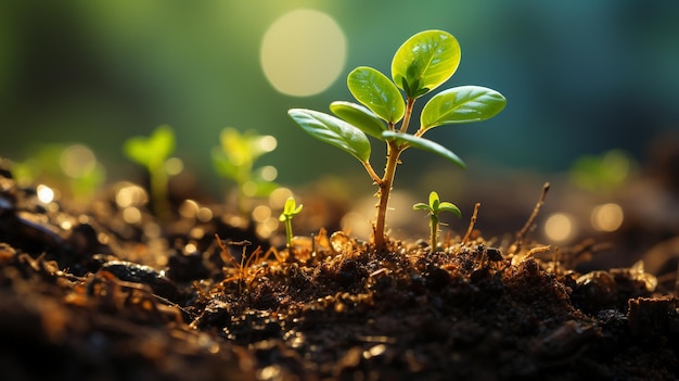 Young plant growing in the soil