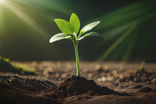 a young plant growing in the soil