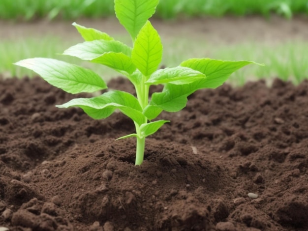 young plant in soil