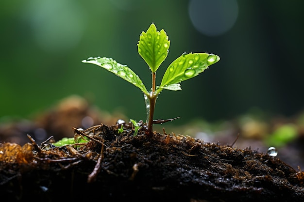 a young plant sprouting from the soil