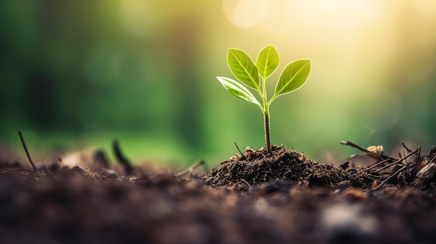 a young plant sprouting on soil