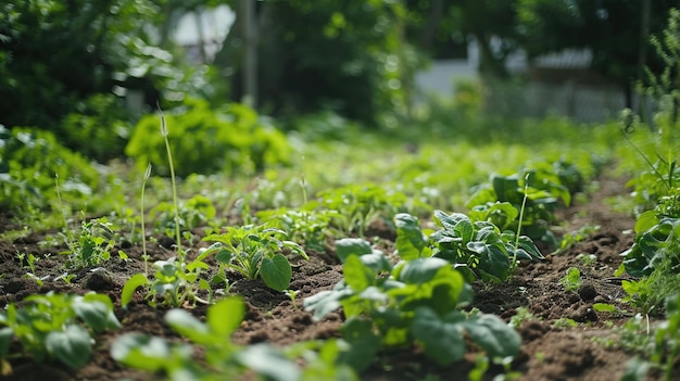 庭園で芽生える若い植物は,始まりと有機ガーデニングを象徴し,ガーデニングに最適です.