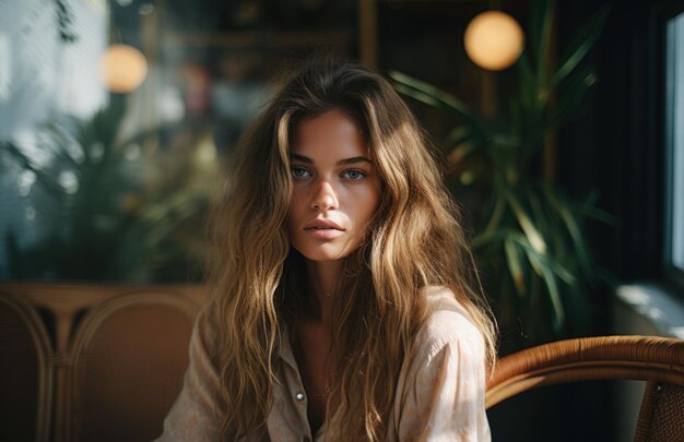 Young positive woman smiling at the camera