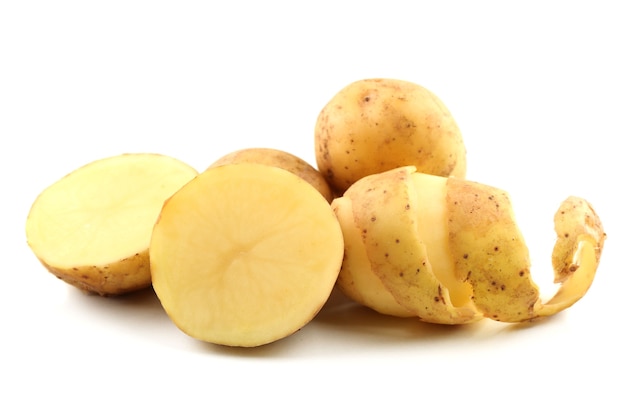 Young potatoes isolated on white