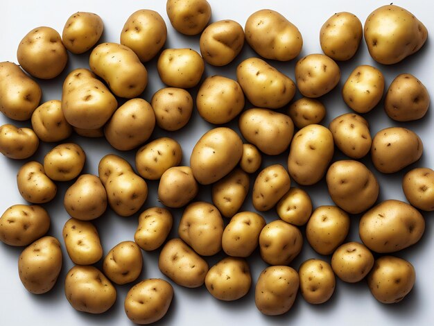 Young potatoes on a white background ai generated