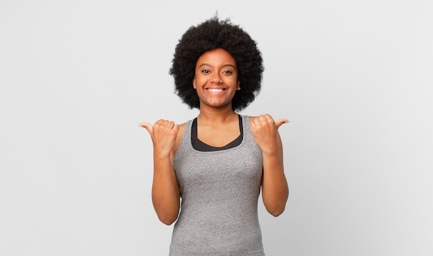 young pretty afro fitness woman