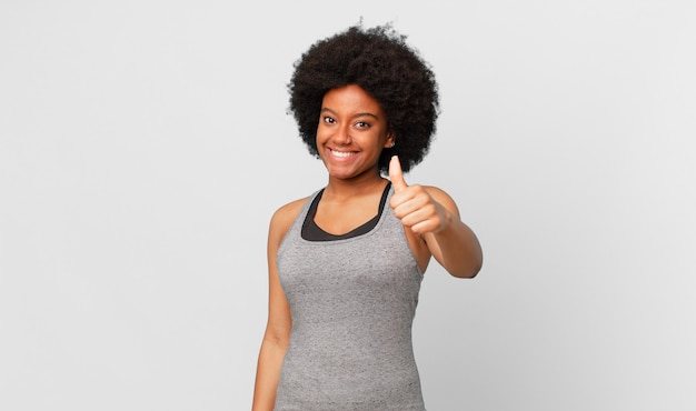 young pretty afro fitness woman