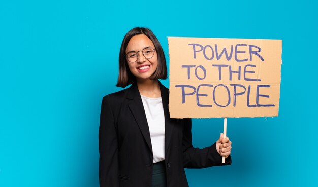 Young pretty businesswoman activist