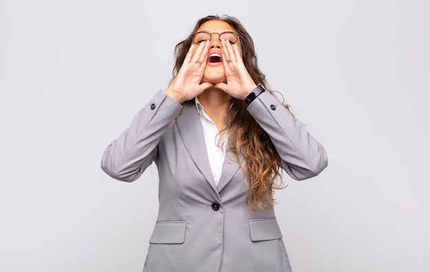 young pretty businesswoman with glasses