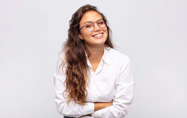 young pretty businesswoman with glasses