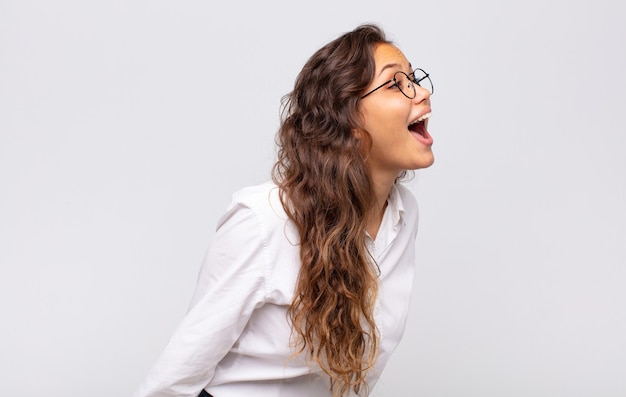 young pretty businesswoman with glasses