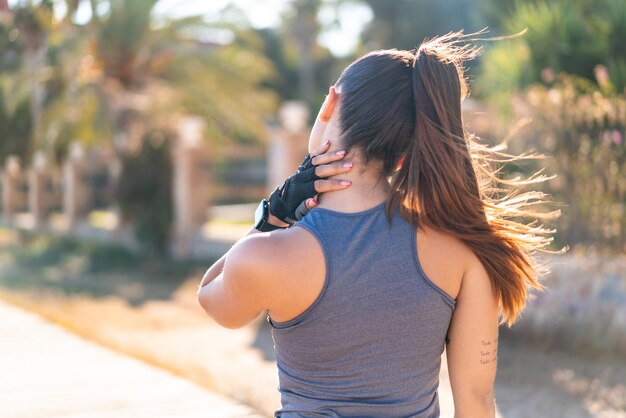 Young pretty sport woman doing sport and stretching