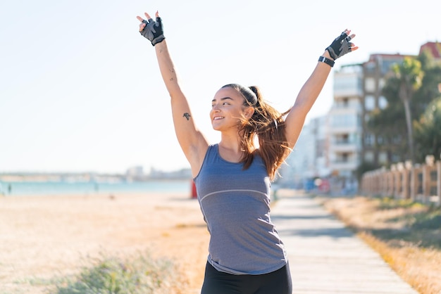 Young pretty sport woman wearing sport wear