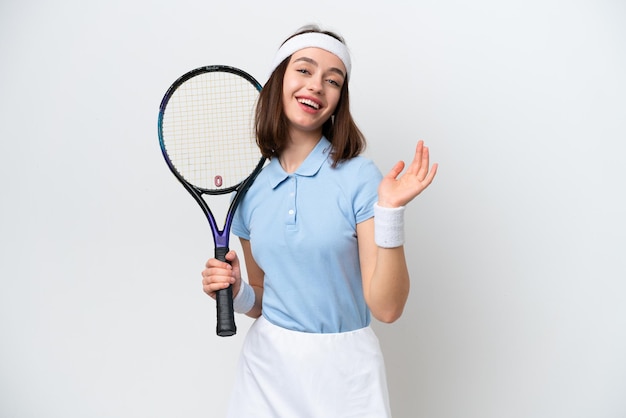 Young pretty Ukrainian woman over isolated background