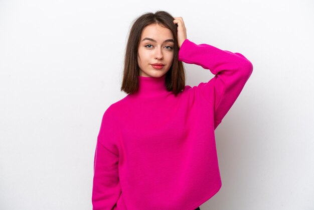 Young pretty Ukrainian woman over isolated background