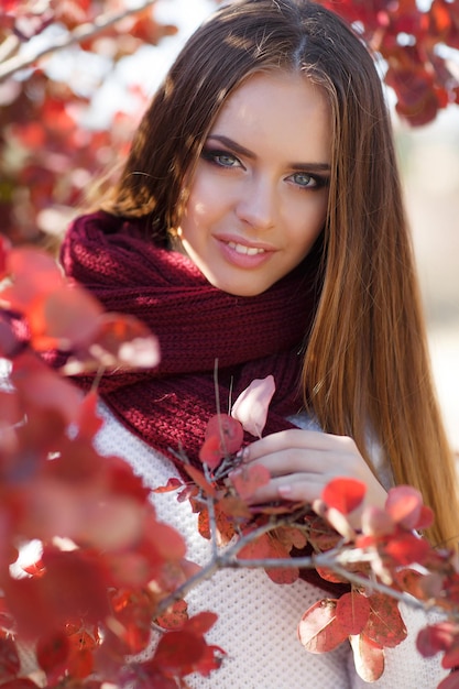 young pretty woman portrait outdoors