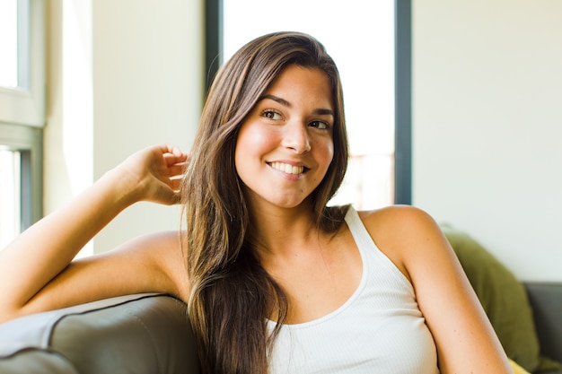 Young pretty woman relaxing at home