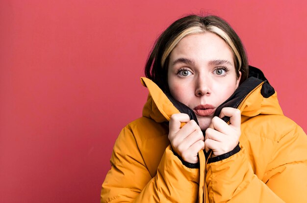 Young pretty woman wearing an anorak