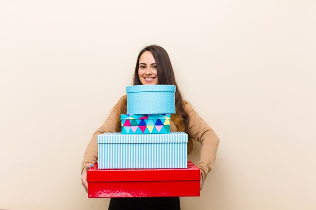 Young pretty woman with gift box