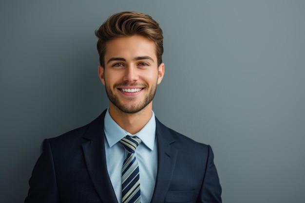 Young professional man in suit smiling