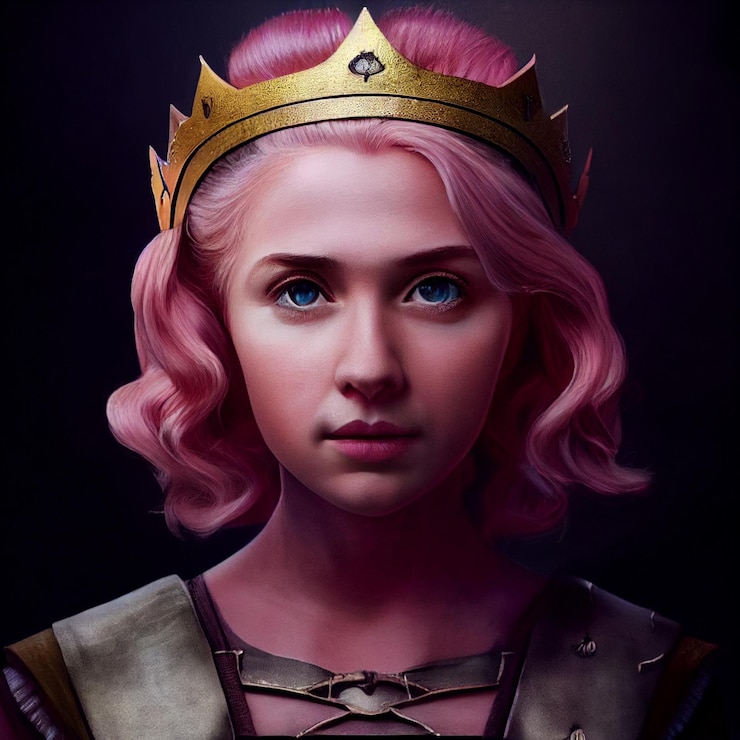 Photo 젊은 여왕 여성 초상화 그림