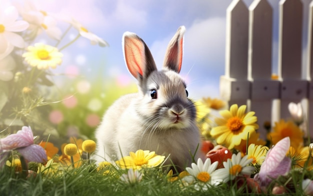 Young rabbit illustration created with Generative AI