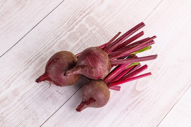 Young raw organic beetroot heap isolated