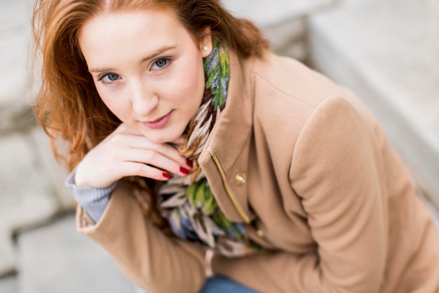 Young red hair woman