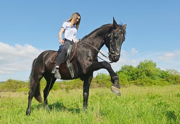 young riding girl