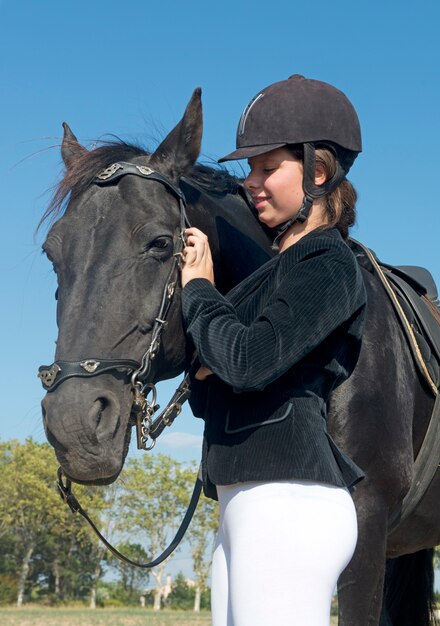 young riding girl