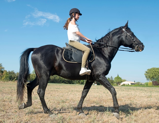 young riding girl