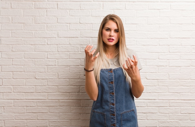 Young russian hipster woman angry and upset