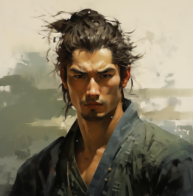 Young samurai watercolor illustration