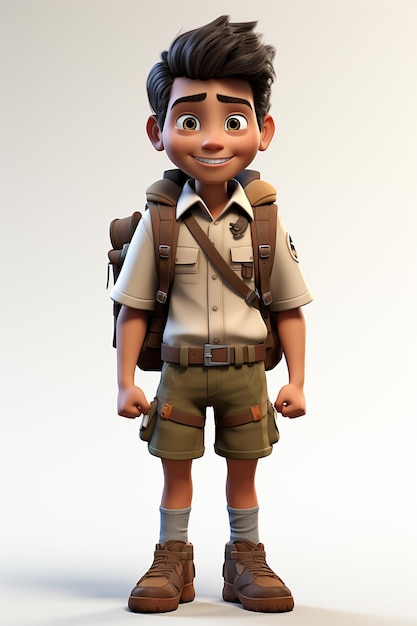 Photo young scout kid posing