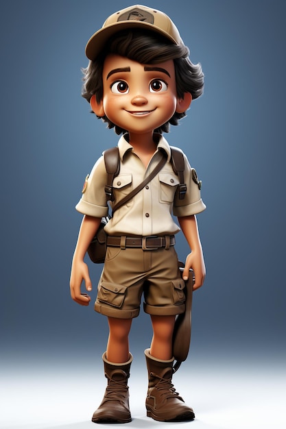 Young scout kid posing