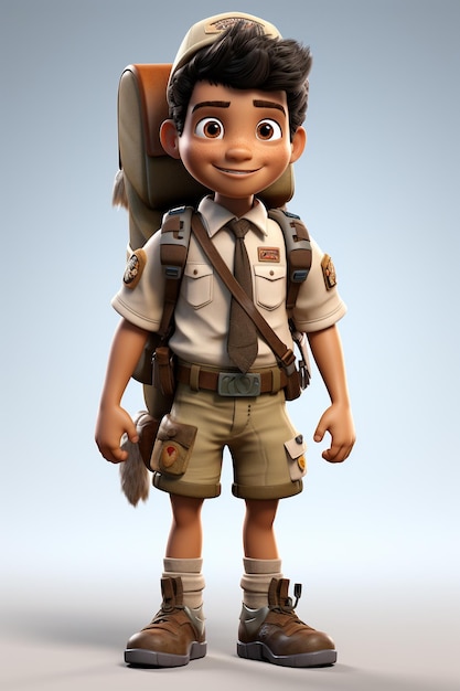 Young scout kid posing