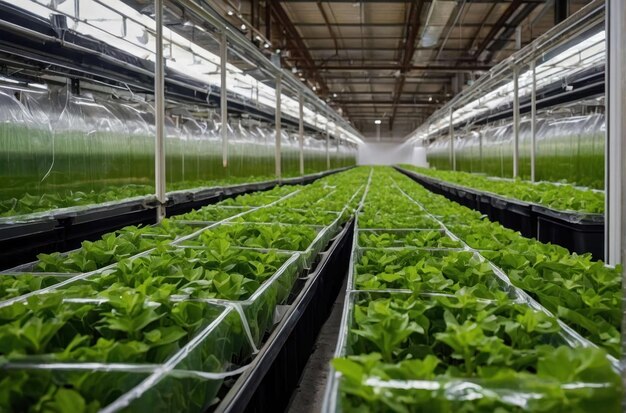 Photo young seedlings greenhouse growth