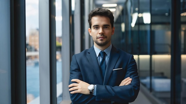 Young serious thoughtful businessman